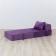 Handwheel chair-bed "Essen", velor fabric, purple color