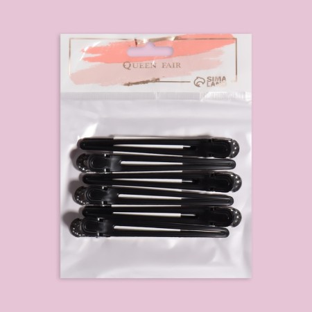 Hair clips, set - 6 pcs, 10 cm, black color-4