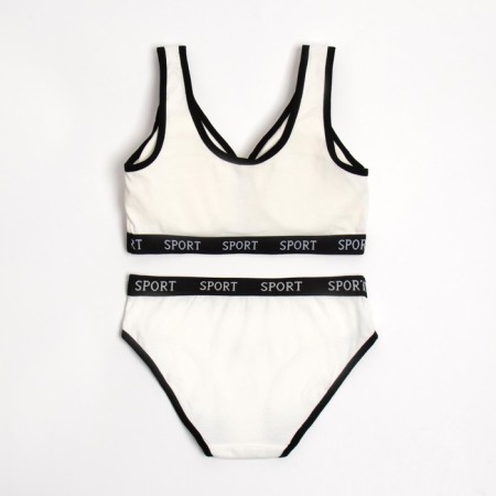 Female set (top, panties) color white, size 42-44-5