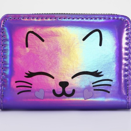 Wallet with a holographic effect "Kotik", 12.5x9x2 cm-2