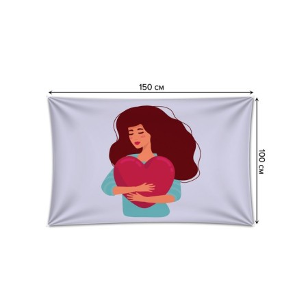 Decorative panel with photo printing "Hugging heart", horizontal, size 100x150 cm-1