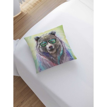 Decorative pillowcase "Bear with glasses", on lightning, size 45x45 cm-1