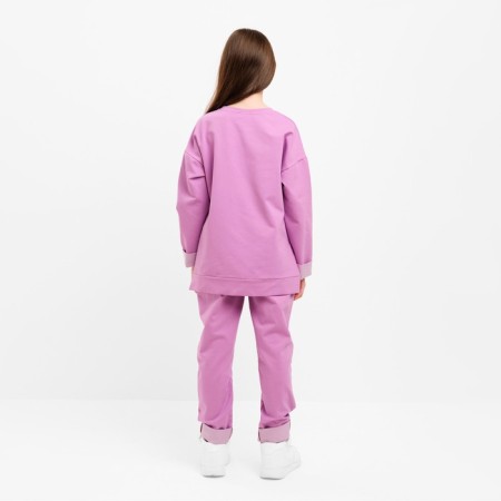Kidsa (sweatshirt, trousers) minku lavender color, height 146 cm-2