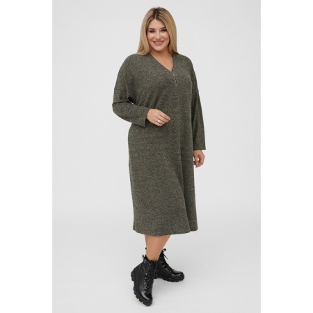 Female dress, size 64, dark green color-3