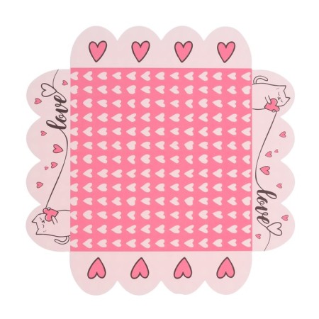Cookie box, confectionery packaging with PVC lid, Love, 13 x 13 x 3 cm-1