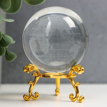 Souvenir glass "Globe" d = 6 cm openwork stand 8.5x6x6cm-2