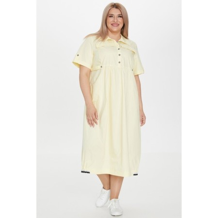 Dress shirt female luxury plus, size 56, yellow color