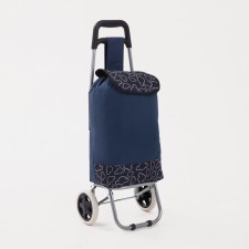 Household bag on a cart on a cord, the color is blue