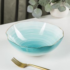 Porcelain shade of the Milky Way, 1.4 l, d = 22 cm, the color turquoise