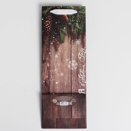 The package laminated for the bottle "Happiness in the New Year", 13 x 36 x 10 cm, New Year-3