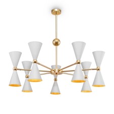 Suspension lamp Maytoni Mod108PL-14WG, 14HE14, 40W, 91x91x81.5 cm, white and gold color