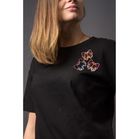 A set of thermal buttons "Butterflies", 3 pcs, with sequins-2