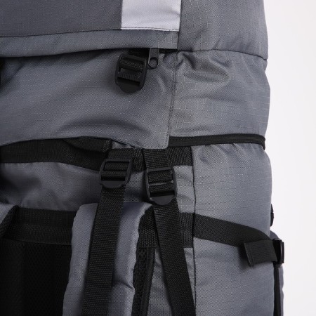 Tourist backpack, TAIF, 60 L, cord department, outer pocket, 2 side nets, gray color gray-7