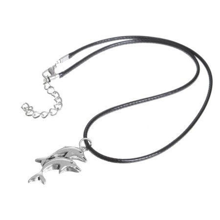 Piece on the lace "dolphins" steam, color black silver on a black lace, 45 cm-2