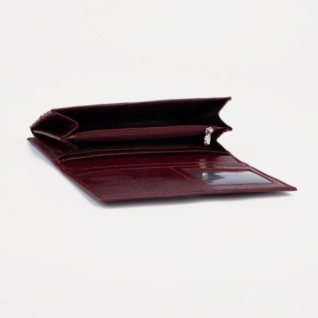 Women's wallet on a magnet, burgundy color-2