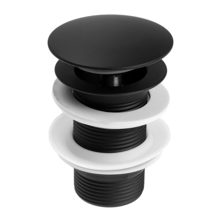 Bottom valve Zein English, a large button, stainless steel, black-1