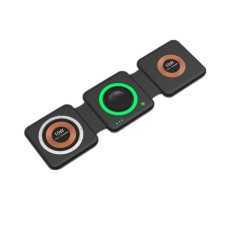 Wireless charging 3 in 1 h39, 15 W, backlight, support magsafe, folding, glass, black