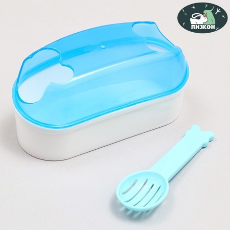 Tuannel toilet with a spatula for rodents "Pijon", 14.5 x 7 x 7 cm, blue