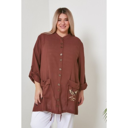 Women's tunic, size 62, brown color