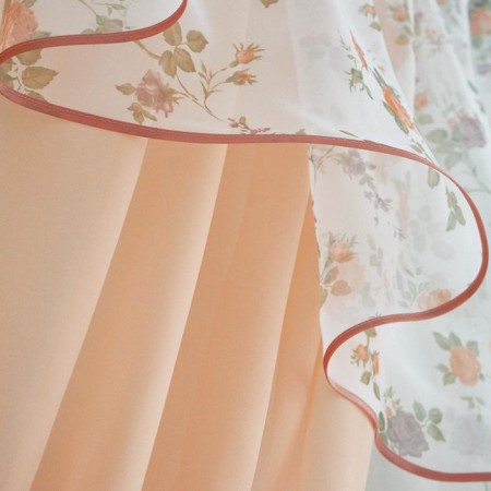 A set of curtains for the kitchen Witerra Byzantium 280x160cm, peach, right, PE100%-3