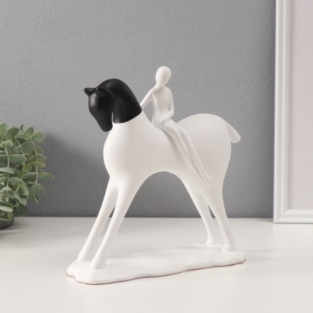 Souvenir Polystone "Abstraction. Man on a horse" White 7x22x21 cm