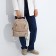 Women's backpack made of artificial leather with lightning, 3 pockets, beige color