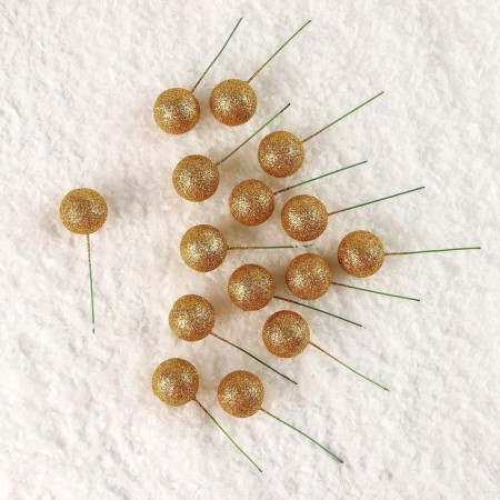 Figure for crafts and decor on the Shar wire, set of 15 pcs., Size 1 pc. - 3 × 9 cm, gold color