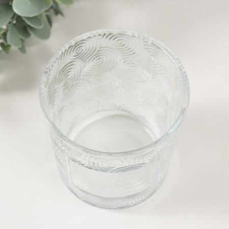 Bank for candles glass "Whirlwind" transparent 350 ml 8.5x8.5x10 cm-2