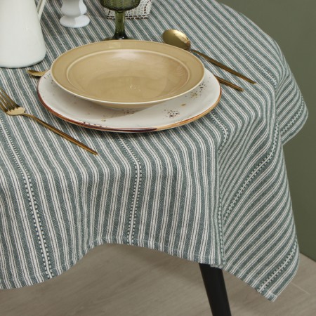 The tablecloth of Ethel "Stripes", col. green, 76x76 cm, 100% HL