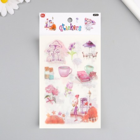 Stick Paper "Summer street" set of 6 sheets 18.6x10 cm