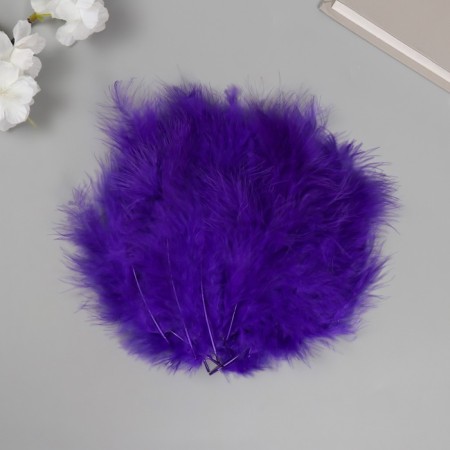 Pen decorative goose down "purple" set 40 pcs h = 10-15 cm