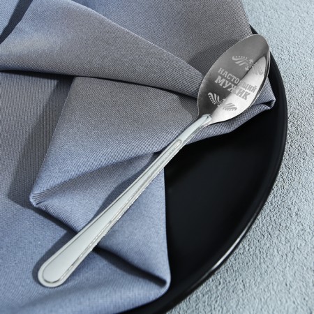 A teaspoon spoon with an “explosive character” engraving, on a gift card, 3 x 14 cm.-2