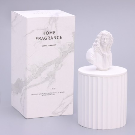Candle in concrete Aromatic "Moliere", honey and orange, 13x7 cm, soy wax, 160 g-8
