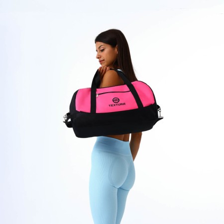 Women's sports bag, textura, average size, black/pink color-1