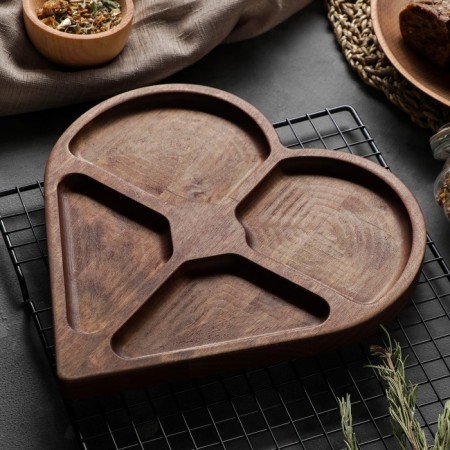 Menzhitsa Wooden ADELICA "Gift from the Heart", 4 sections, 25 × 1.8 cm, array of birch-1