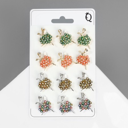 Brooch "Ballerina" Mini, Femininity, Color Mix (indivisible packing 12 pcs., Price per pcs.)-2
