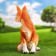 Garden figure "Sitting Fox" 38x30cm