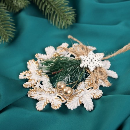 Christmas tree decoration "Retro wreath" 11x10 cm-1