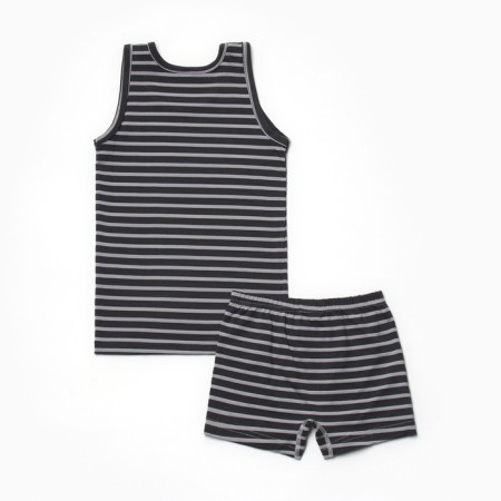 Kit (T-shirt, boxers) for a boy, gray color, height 122-128 cm-3