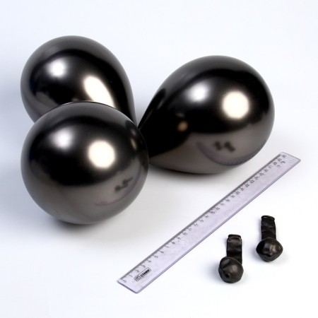 Latex ball 5 ", chrome, set 100 pcs., Black color