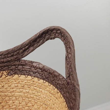 Basket for storage laid handmade Dalyan "Garden", with handles, 32 × 24 × 17 cm, brown color-2