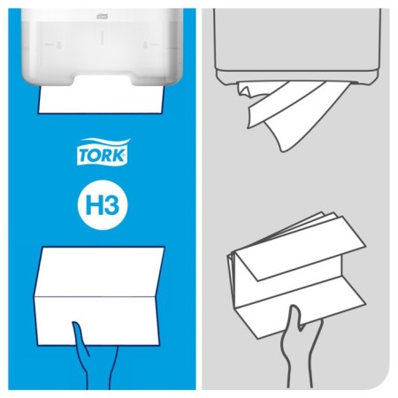 Paper towels Tork H3 Advanced ZZ, 2 layers, 200-2