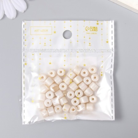Beads for creativity plastic cylinder "White Lilia" set 20 grams 0.6x0.6x0.5 cm-2
