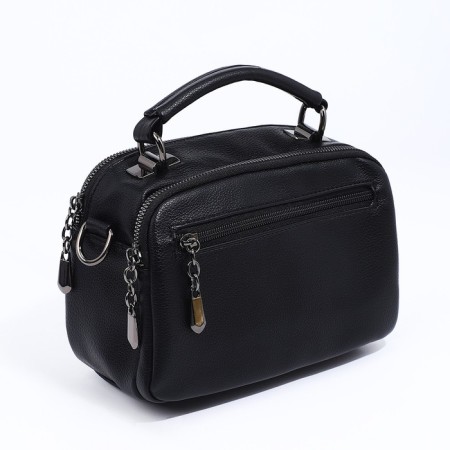 Bag Cross-Bodi with a zipper, black color-2