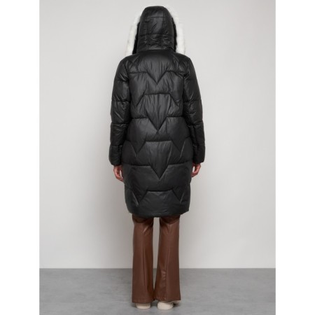 Coat insulated winter female, size 50, black color-19