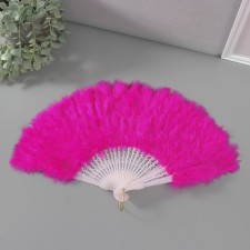 Fan plastic, fuchsia feather h = 26 cm 25 blades 3x50x26 cm