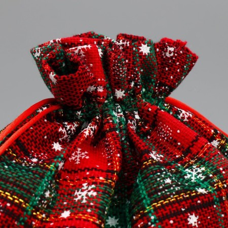 Bag gift canvas “Frost and Sun”, snowflakes, 30 x 40 cm +/- 1.5 cm, New Year-2