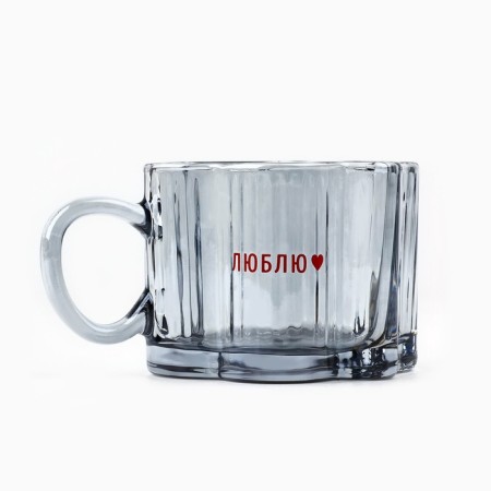 Glass mug "I love", 260 ml