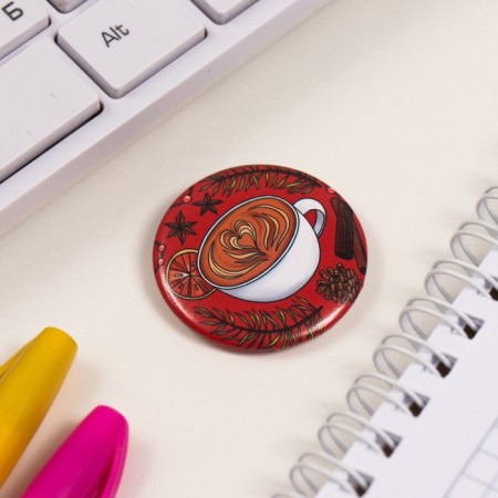New Year of the setting icon d = 35 mm "Coffee" 6.5x6.5 cm-3