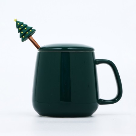 New Year's ceramic mug with a spoon "Everything will come true", 350 ml-4